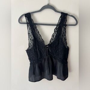 American Eagle Outfitters Black Lace Tank